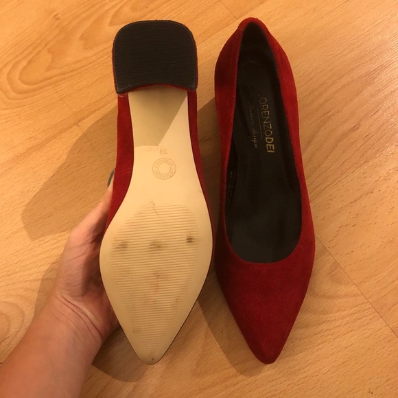 Nevet worn red suede mid-heels - Picture 5 of 5